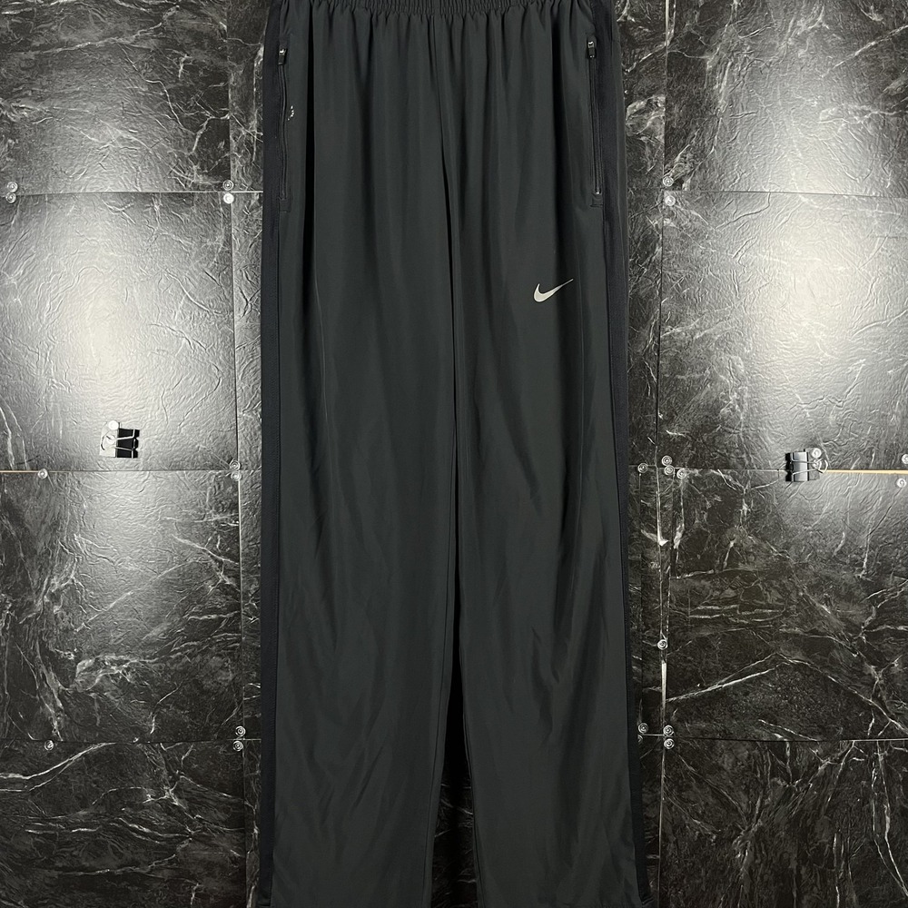 Nike Men's Black Dri Fit Track Pants Large -Flaws